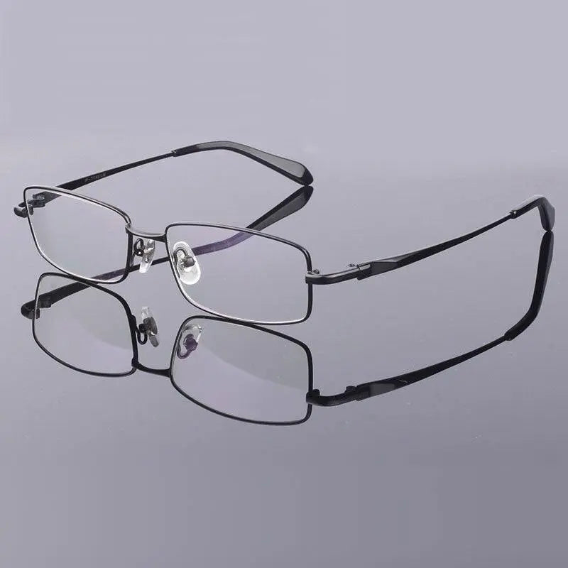 Men's Square Full Rim Titanium Prescription Glasses L9867 — view 9 | Rx Spectacle