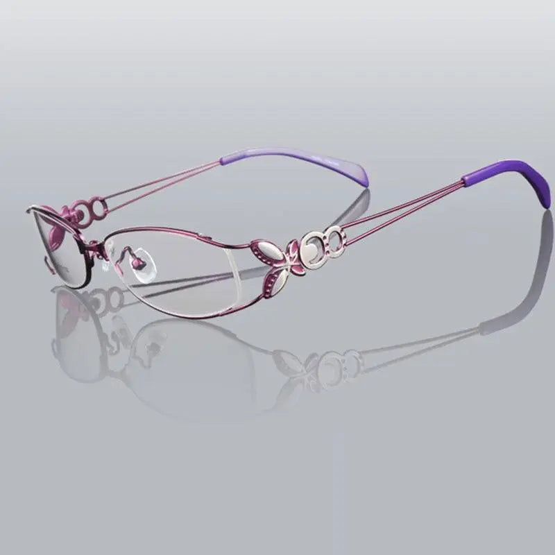 Women's Butterfly Full Rim Alloy Prescription Glasses 6150 — view 4 | Rx Spectacle