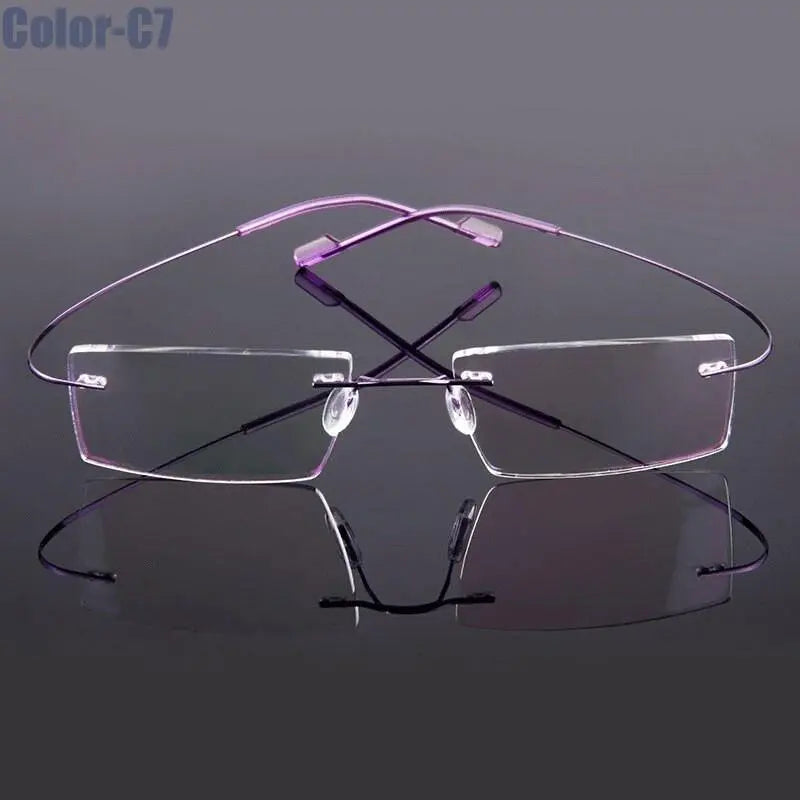 Unisex Rimless Titanium Prescription Glasses 5018 — view 10 | Rx Spectacle