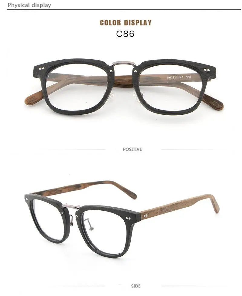 Unisex Square Full Rim Wood Prescription Glasses Lbh025 — view 21 | Rx Spectacle