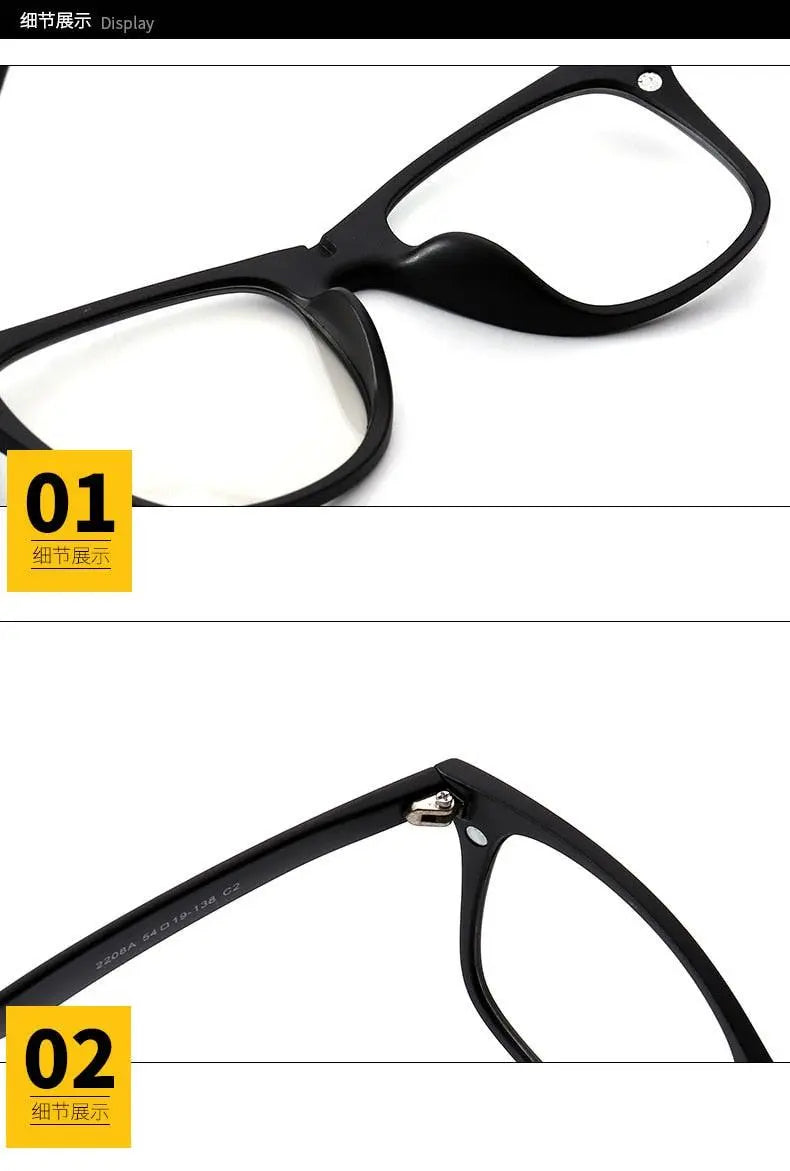 Men's Square Full Rim TR90 Clip-On Prescription Glasses 2208 — view 15 | Rx Spectacle
