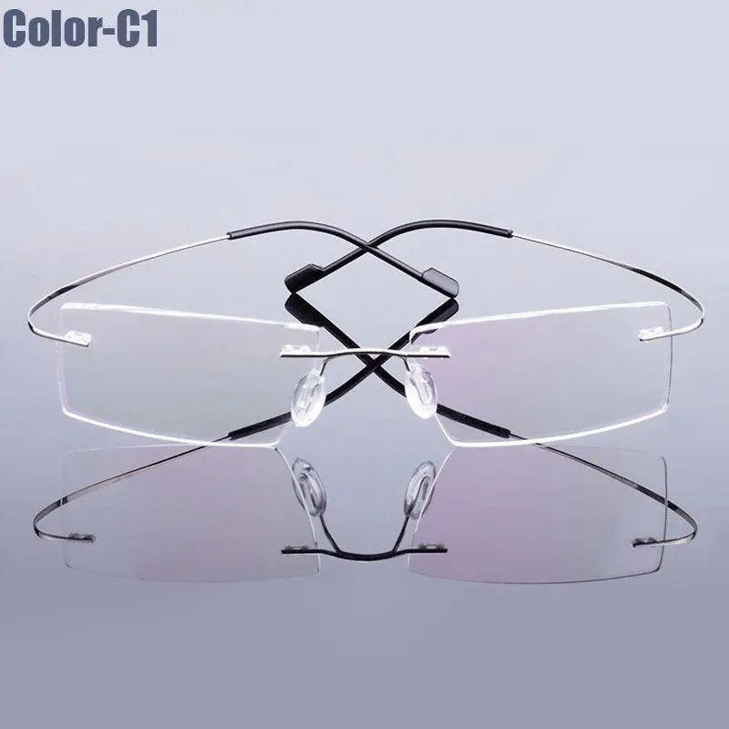 Men's Rimless Alloy Prescription Glasses T8089 — view 4 | Rx Spectacle