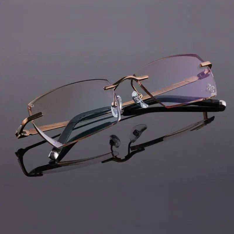 Men's Rimless Titanium Prescription Glasses 611 — view 2 | Rx Spectacle
