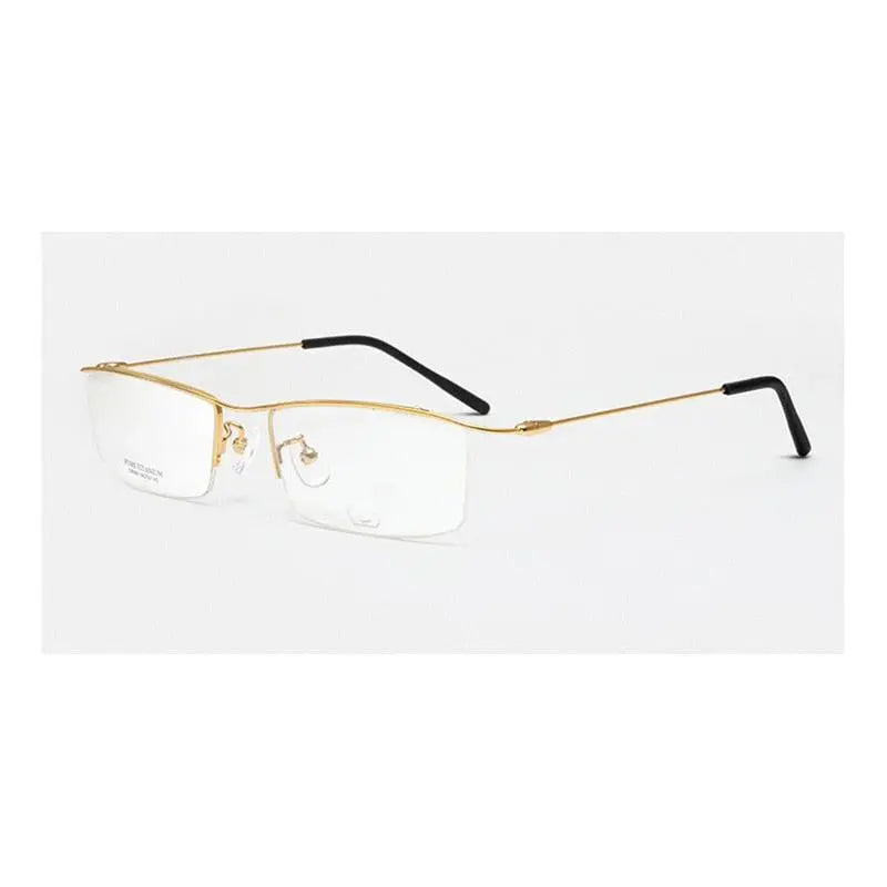 Men's Browline Semi-Rimless Titanium Prescription Glasses 6688 — view 7 | Rx Spectacle