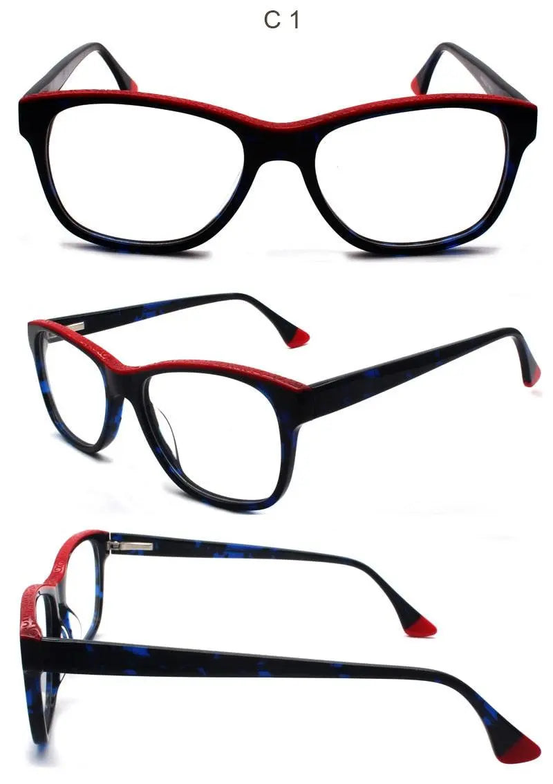 Unisex Square Full Rim Acetate Prescription Glasses 8040 — view 6 | Rx Spectacle