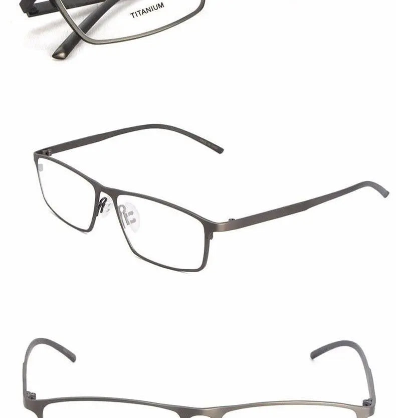 Men's Square Full Rim Titanium Prescription Glasses P8184 — view 17 | Rx Spectacle