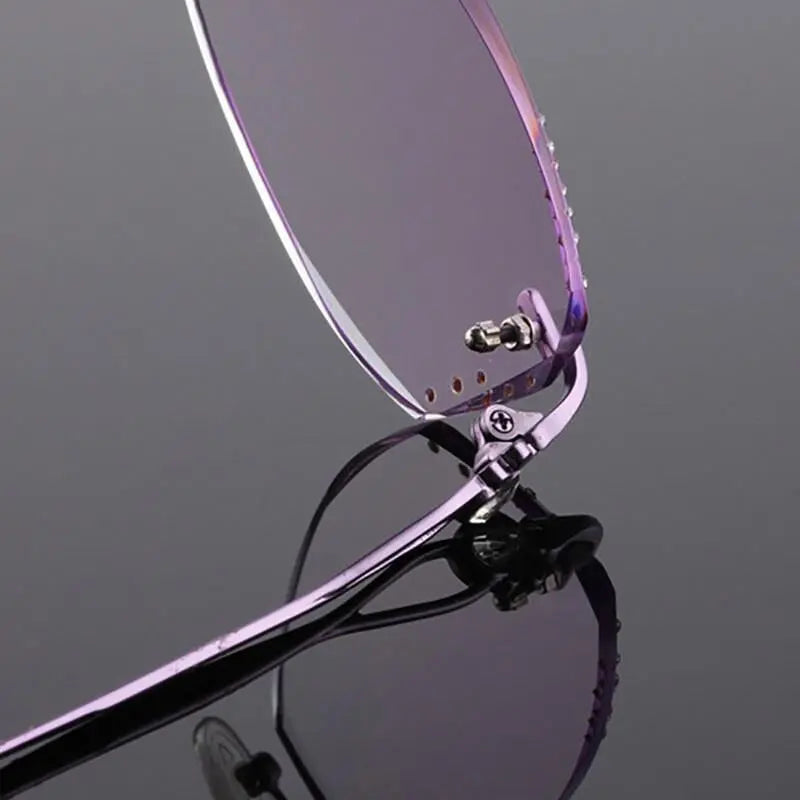 Women's Rectangular Rimless Titanium Prescription Glasses 2123 — view 6 | Rx Spectacle