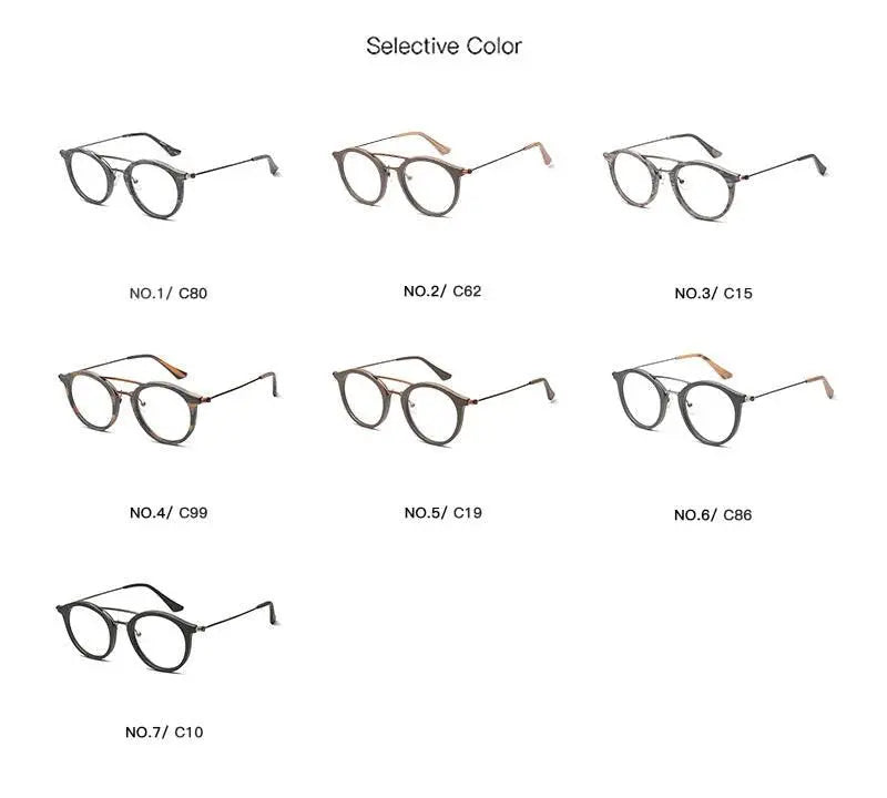 Unisex Round Full Rim Alloy Double Bridge Prescription Glasses 4821 — view 15 | Rx Spectacle