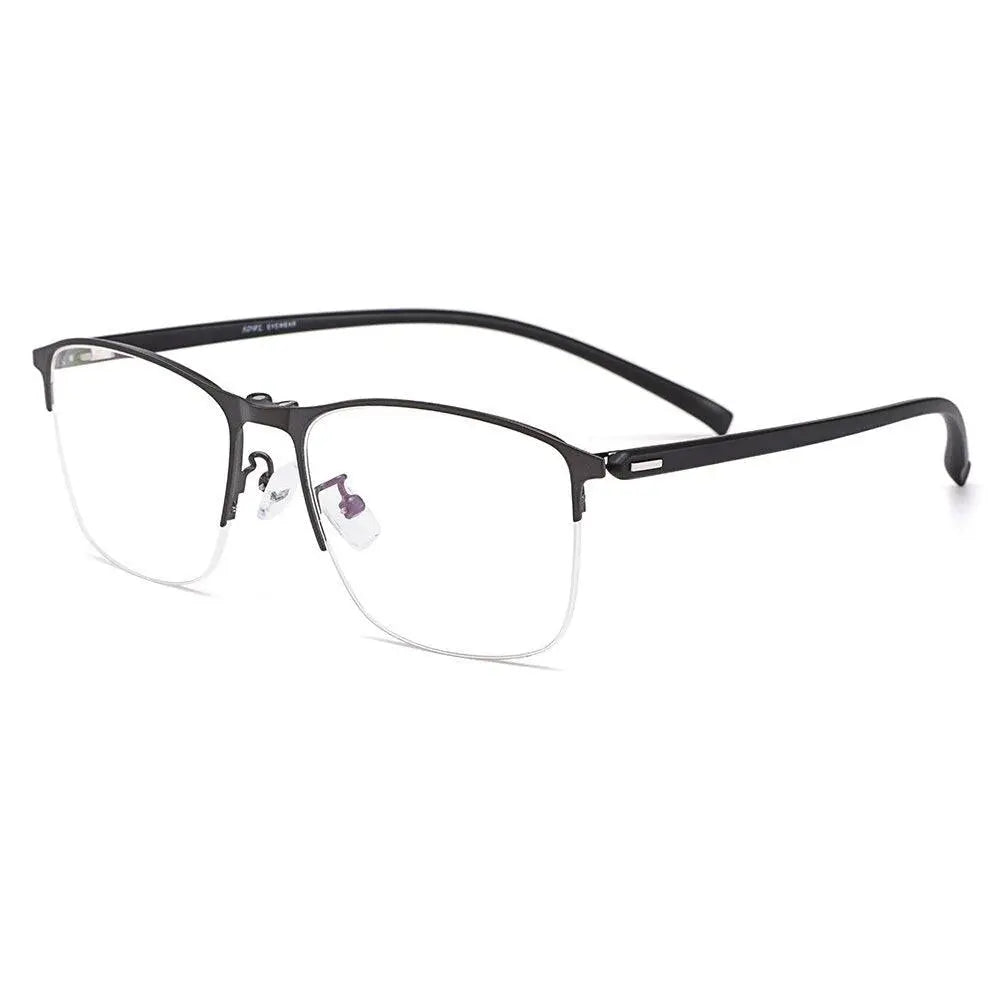 Men's Square Full Rim Titanium Clip-On Prescription Glasses S9341 — view 11 | Rx Spectacle