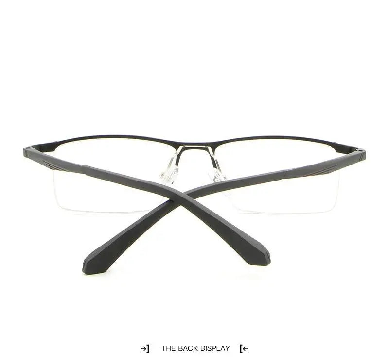 Men's Rectangular Semi-Rimless Alloy Prescription Glasses Lp6236 — view 14 | Rx Spectacle