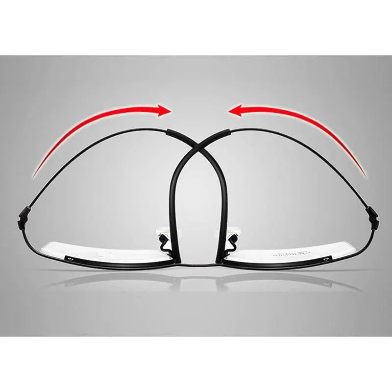 Men's Browline Semi-Rimless Titanium Prescription Glasses 6688 — view 6 | Rx Spectacle