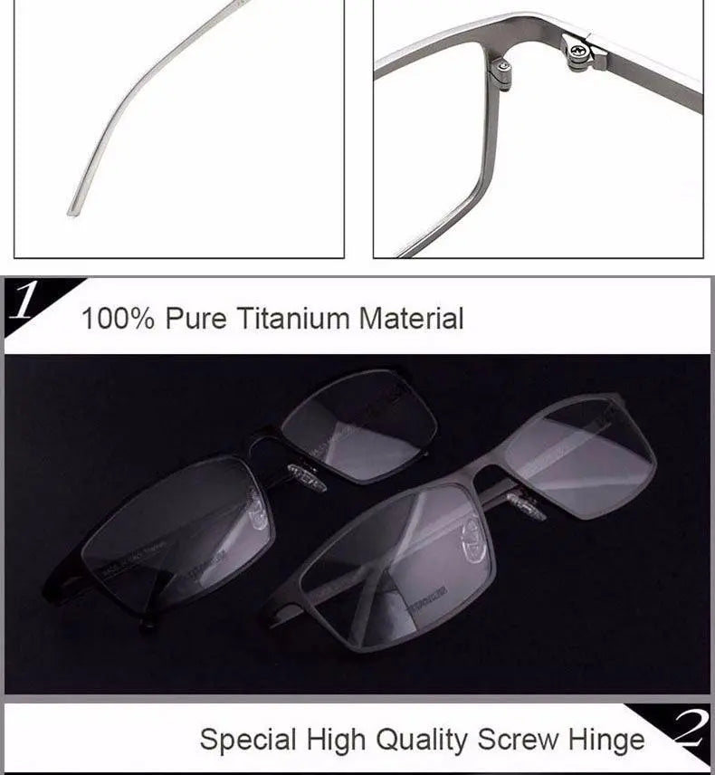 Men's Square Full Rim Titanium Prescription Glasses P8184 — view 26 | Rx Spectacle