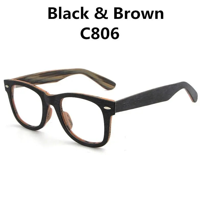 Unisex Square Full Rim Wood Prescription Glasses Lhb031 — view 13 | Rx Spectacle