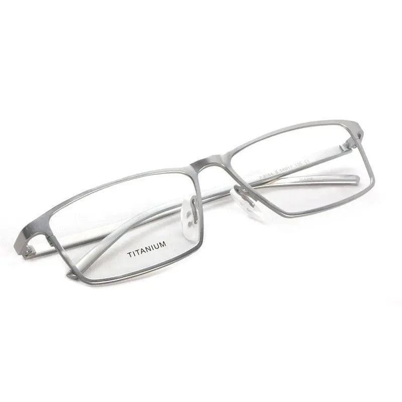Men's Square Full Rim Titanium Prescription Glasses P8184 — view 7 | Rx Spectacle