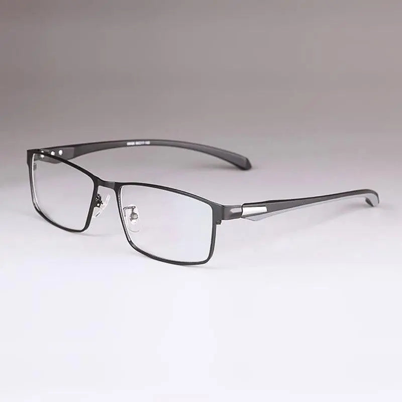 Men's Rectangular Full Rim Alloy Prescription Glasses — view 10 | Rx Spectacle
