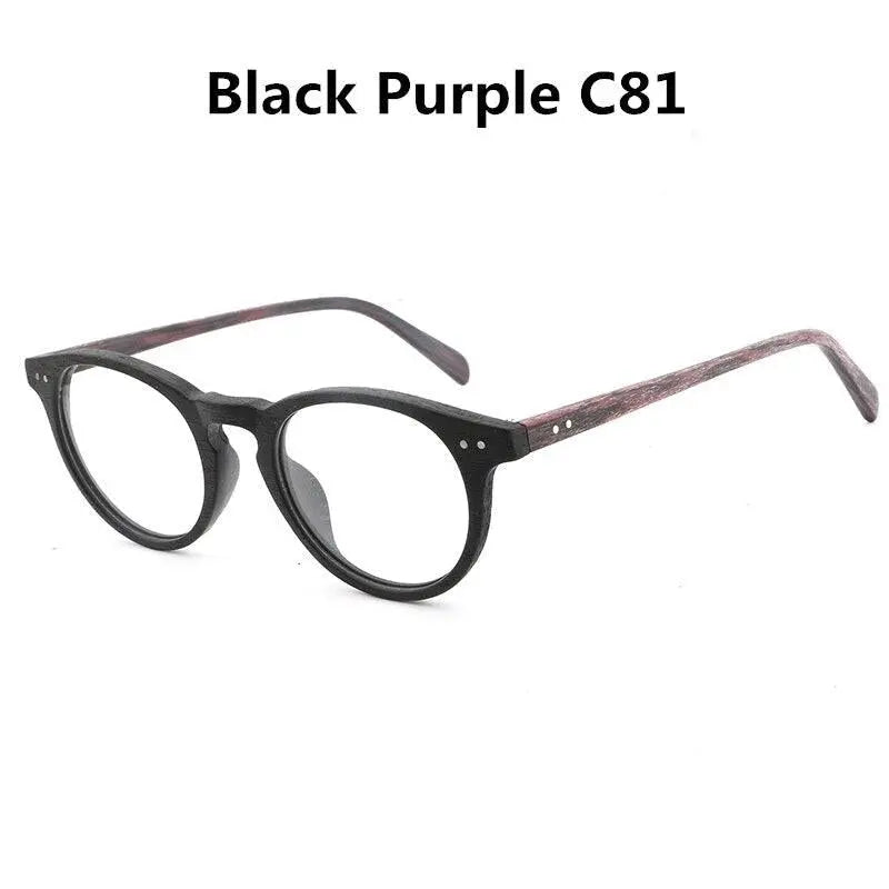 Unisex Round Full Rim Wood Prescription Glasses Lhb030 — view 10 | Rx Spectacle