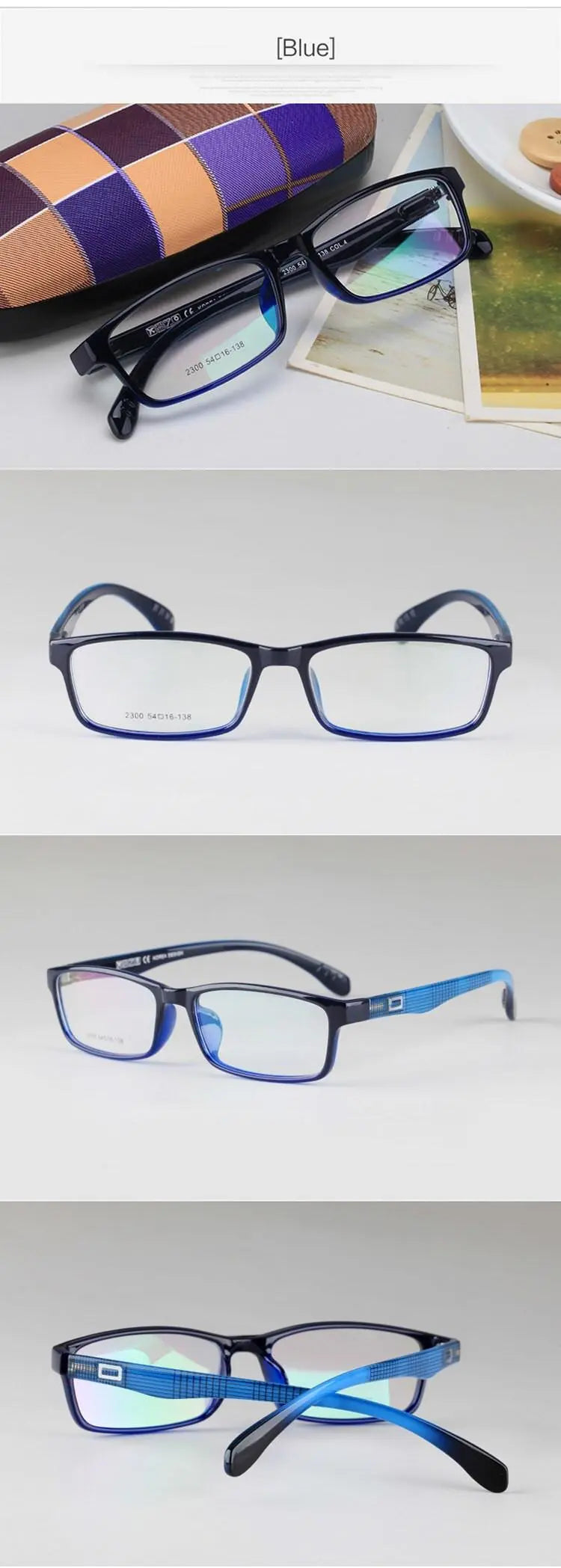 Unisex Square Full Rim TR90 Prescription Glasses 2300 — view 14 | Rx Spectacle