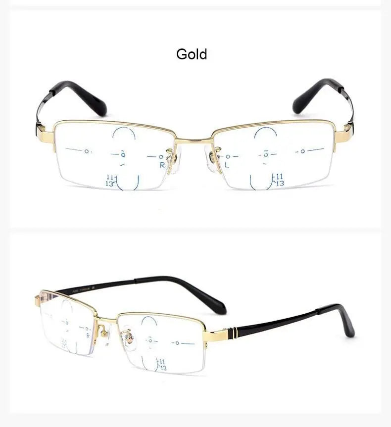 Men's Semi-Rimless Titanium Reading Glasses 1688 — view 14 | Rx Spectacle