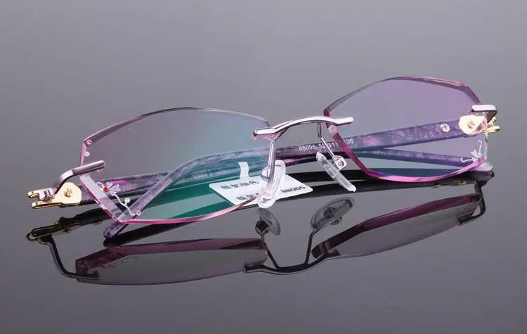 Unisex Rectangular Rimless Titanium Prescription Glasses 88005 — view 8 | Rx Spectacle