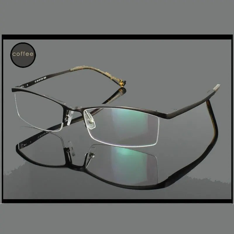 Men's Semi-Rimless Alloy Prescription Glasses 2036 — view 4 | Rx Spectacle
