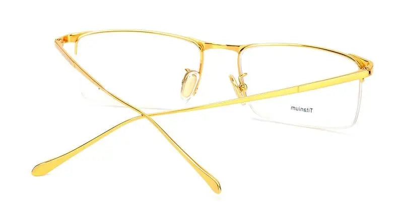 Men's Square Semi-Rimless Titanium Prescription Glasses S8803 — view 14 | Rx Spectacle