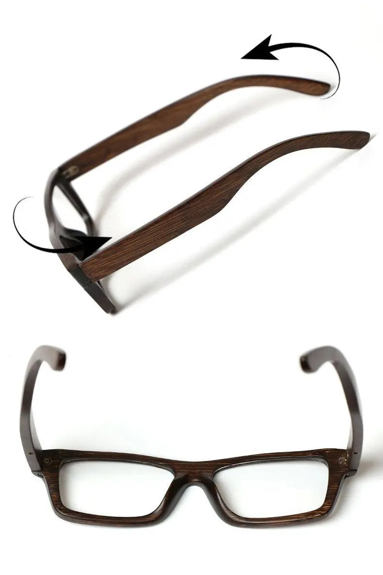 Unisex Square Full Rim Wood Prescription Glasses 56190 — view 7 | Rx Spectacle