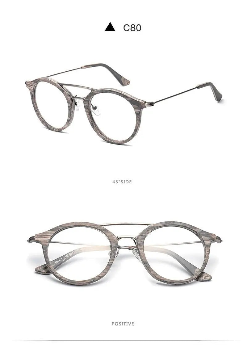 Unisex Round Full Rim Alloy Double Bridge Prescription Glasses 4821 — view 19 | Rx Spectacle