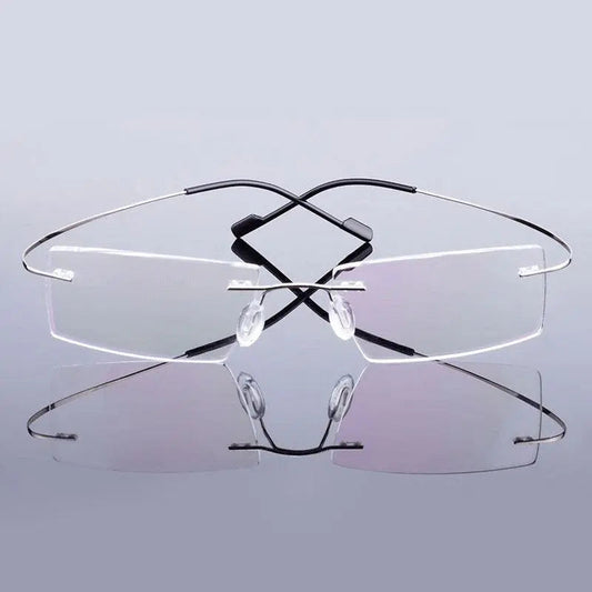 Unisex Rimless Titanium Prescription Glasses 5018 — view 1 | Rx Spectacle