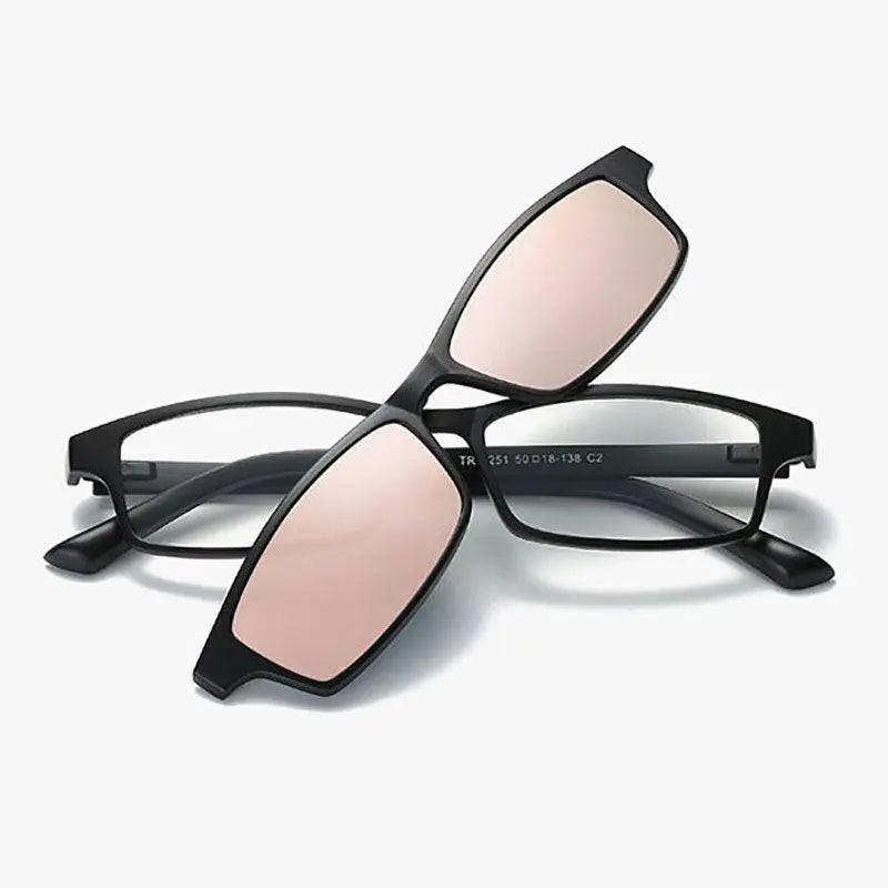 Women's Rectangular Full Rim TR90 Clip-On Prescription Glasses S206 — view 5 | Rx Spectacle