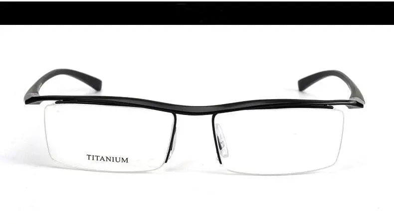 Men's Browline Semi-Rimless Titanium Prescription Glasses P8189 — view 9 | Rx Spectacle