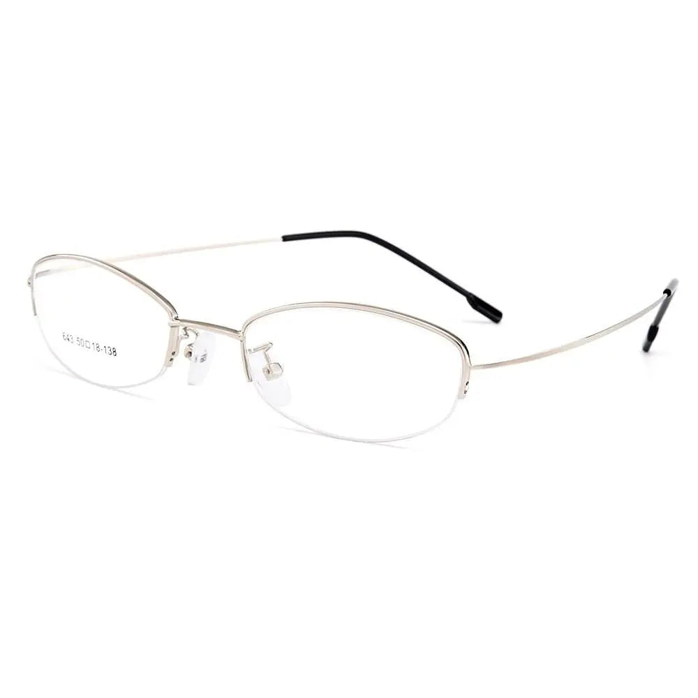 Women's Semi-Rimless Titanium Prescription Glasses Y643 — view 5 | Rx Spectacle