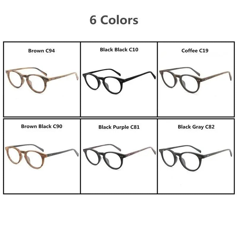 Unisex Round Full Rim Wood Prescription Glasses Lhb030 — view 11 | Rx Spectacle