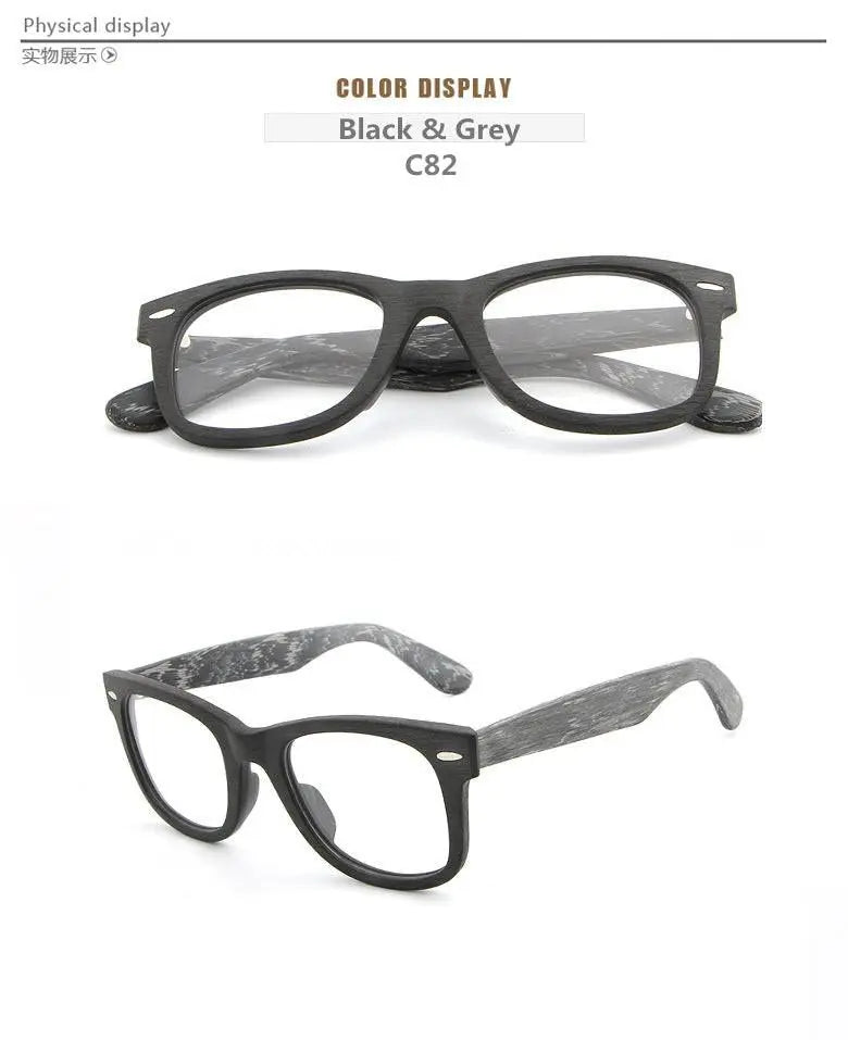 Unisex Square Full Rim Wood Prescription Glasses Lhb031 — view 18 | Rx Spectacle