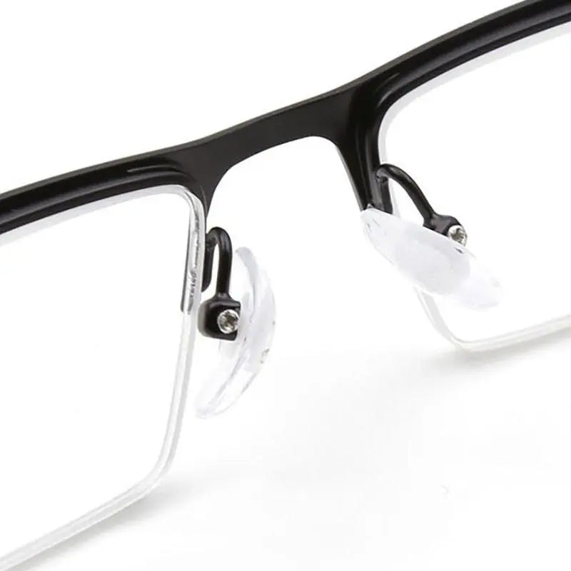 Men's Semi-Rimless Stainless Steel Reading Glasses D2015 — view 4 | Rx Spectacle
