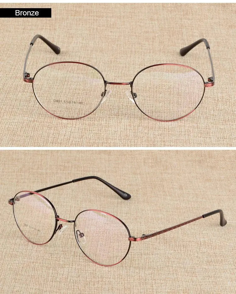 Unisex Round Full Rim Alloy Prescription Glasses J801 — view 16 | Rx Spectacle