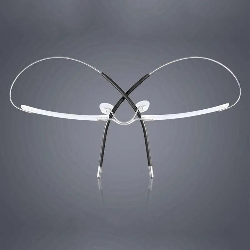 Unisex Rimless Titanium Prescription Glasses E1055 — view 1 | Rx Spectacle