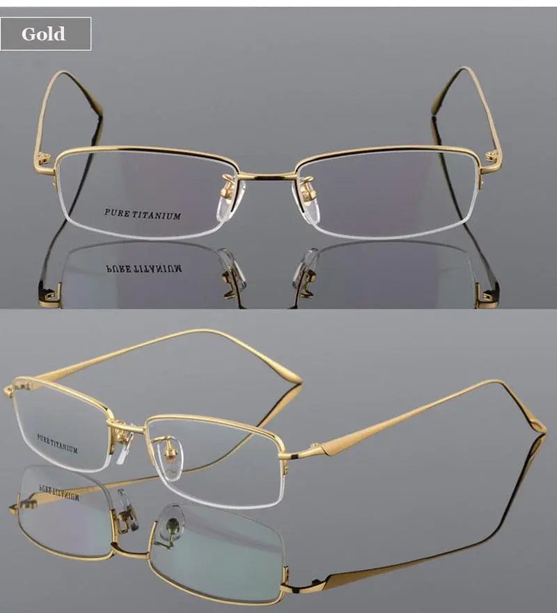 Men's Semi-Rimless Titanium Prescription Glasses 8272 — view 15 | Rx Spectacle