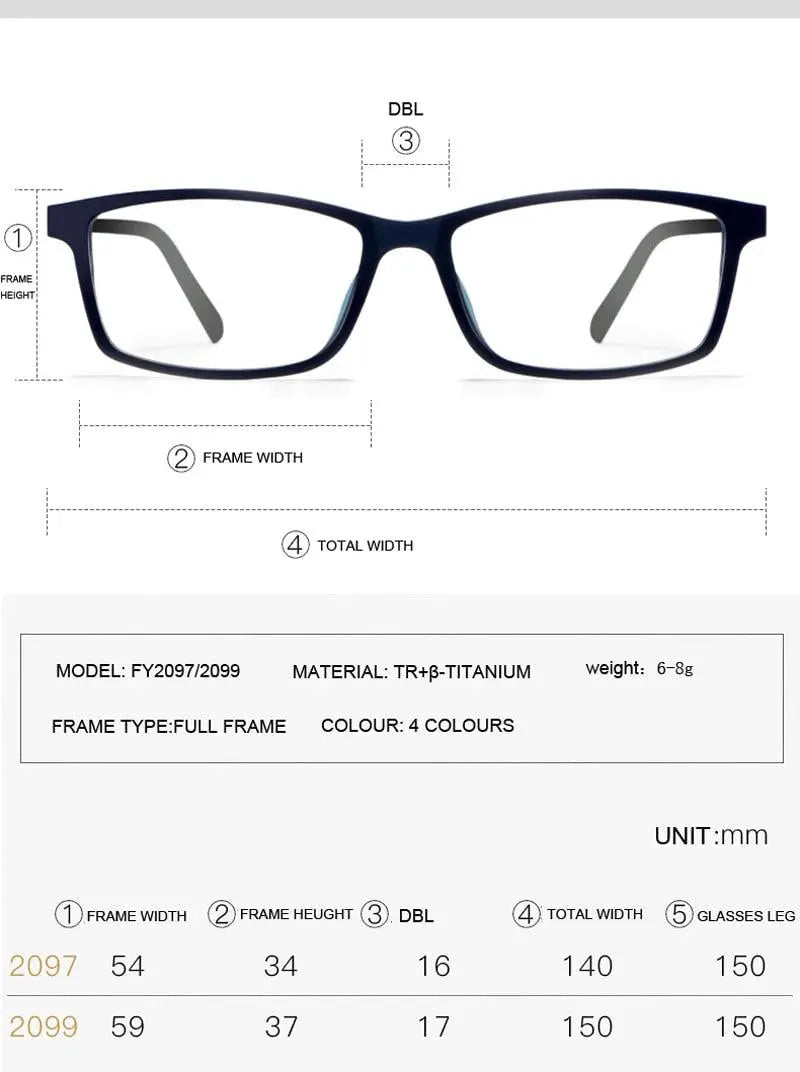 Men's Square Semi-Rimless TR90 Prescription Glasses 2099 — view 11 | Rx Spectacle