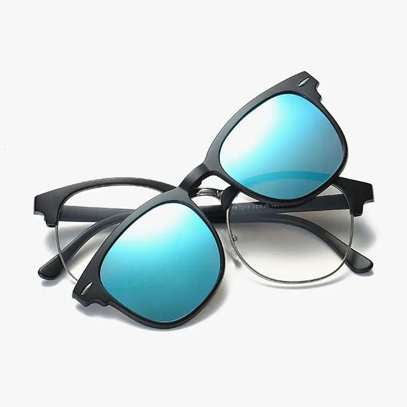 Men's Square Full Rim Clip-On Prescription Glasses 2218 — view 3 | Rx Spectacle