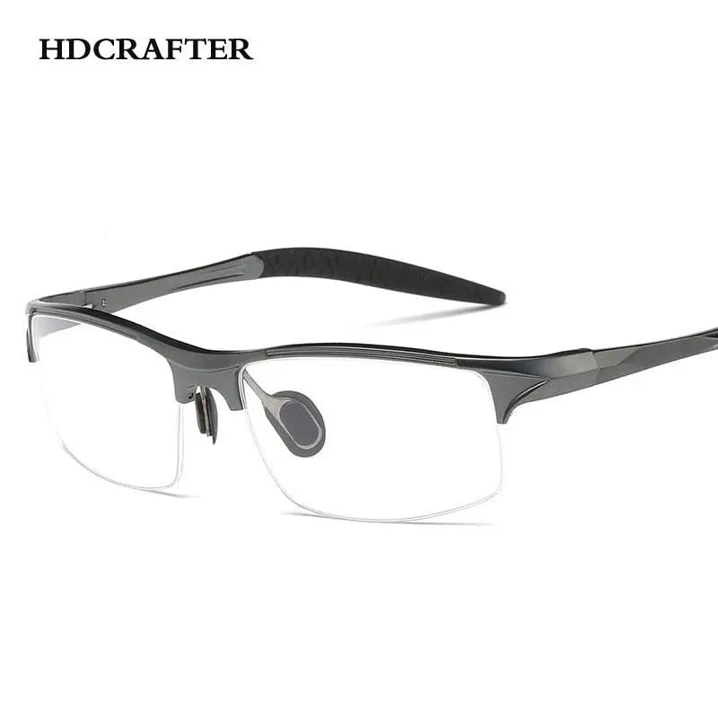 Men's Square Semi-Rimless Alloy Prescription Glasses L8177 — view 5 | Rx Spectacle
