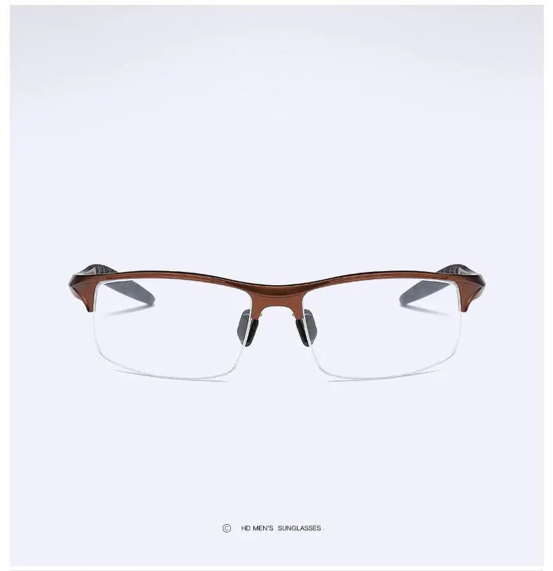 Men's Square Semi-Rimless Alloy Prescription Glasses L8177 — view 19 | Rx Spectacle