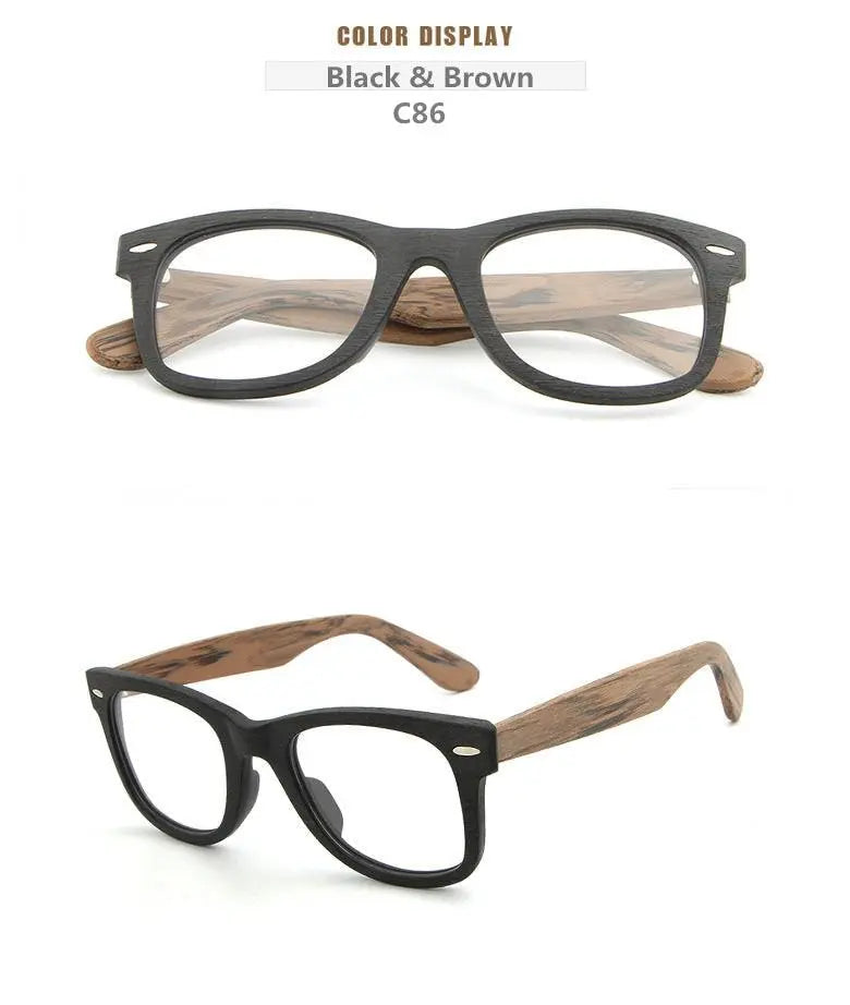 Unisex Square Full Rim Wood Prescription Glasses Lhb031 — view 20 | Rx Spectacle