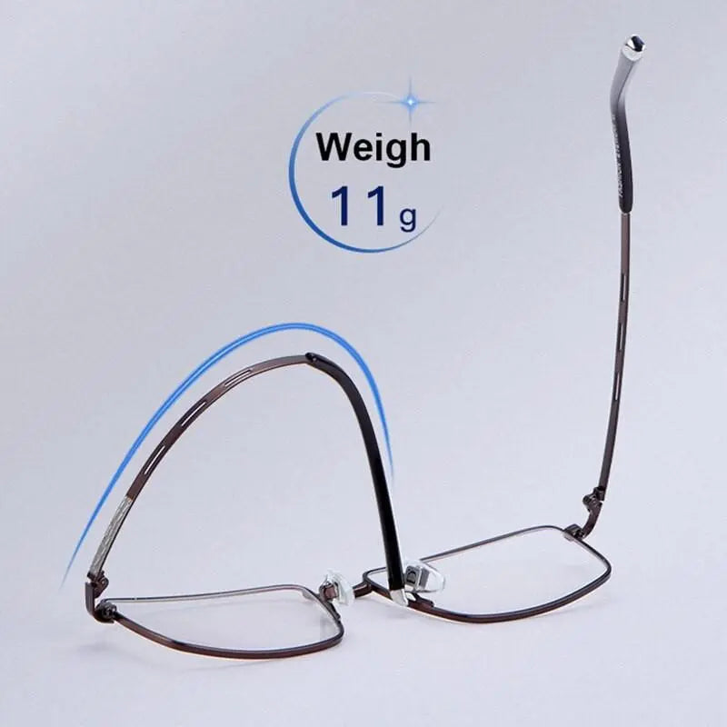 Men's Square Full Rim Alloy Prescription Glasses F3099 — view 8 | Rx Spectacle