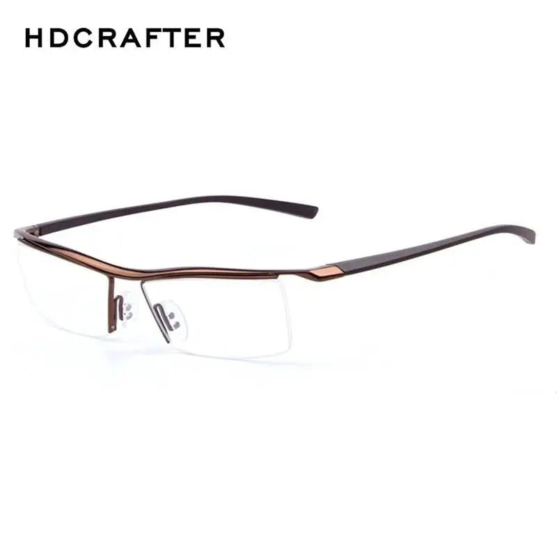 Men's Square Semi-Rimless Acetate Prescription Glasses E004 — view 7 | Rx Spectacle