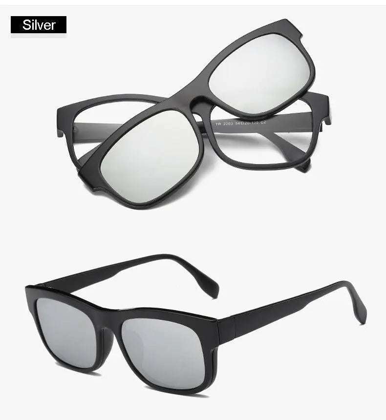Unisex Square Full Rim Clip-On Prescription Glasses 2203 — view 13 | Rx Spectacle