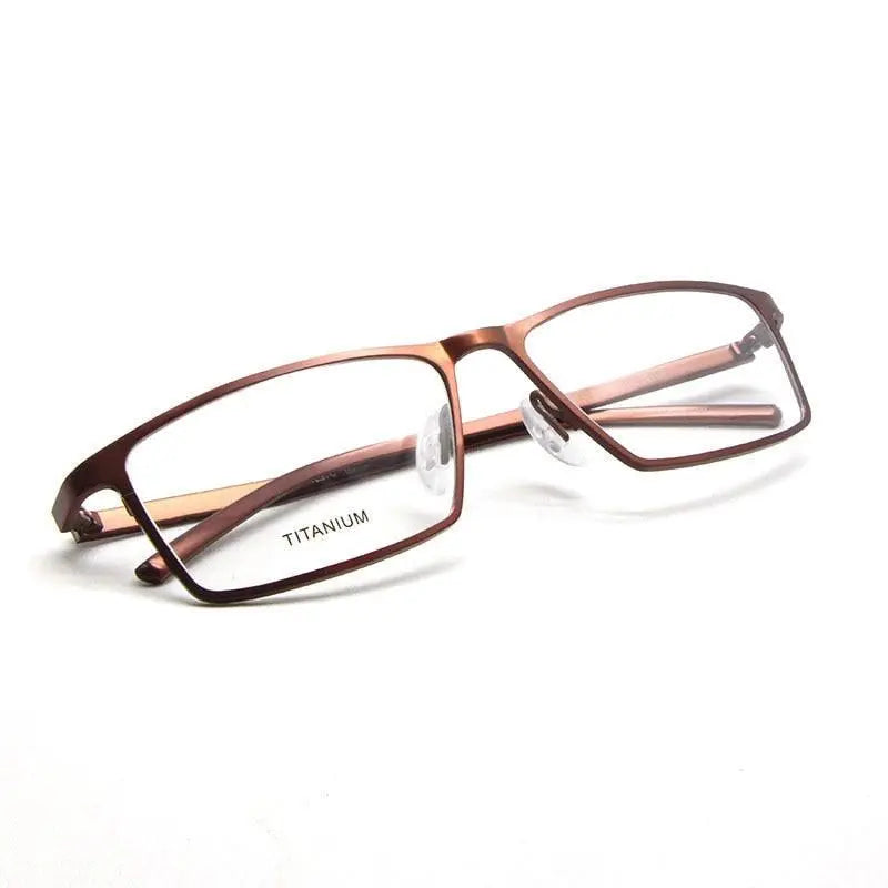 Men's Square Full Rim Titanium Prescription Glasses P8184 — view 4 | Rx Spectacle