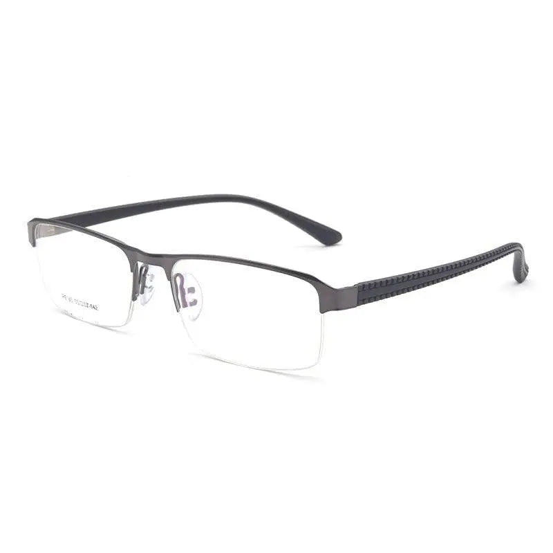 Men's Square Semi-Rimless Alloy Prescription Glasses P9165 — view 5 | Rx Spectacle