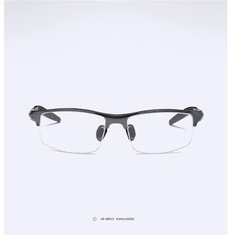 Men's Square Semi-Rimless Alloy Prescription Glasses L8177 — view 15 | Rx Spectacle