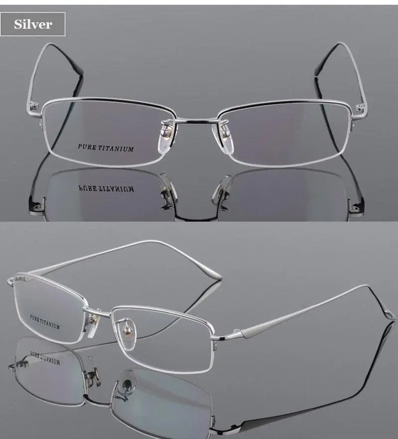 Men's Semi-Rimless Titanium Prescription Glasses 8272 — view 14 | Rx Spectacle