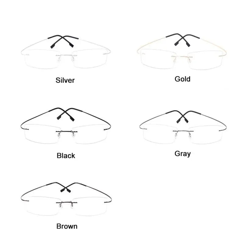 Unisex Rimless Titanium Prescription Glasses J0860 — view 9 | Rx Spectacle